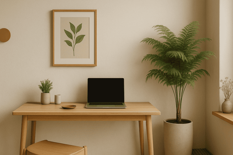 Biofílio Minimalista para Home Office