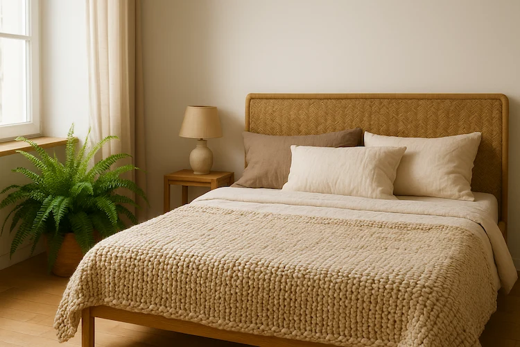 Quarto Boho Chic com toque biofílico