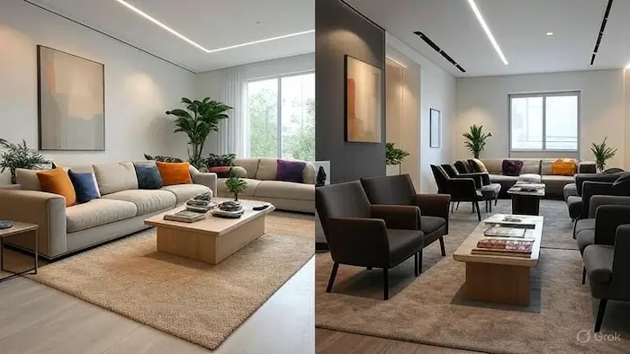Compreender as diferenças entre esses dois ambientes é essencial no design de interiores, pois ajuda a criar harmonia e funcionalidade. Abaixo estão os principais aspectos que os diferenciam: